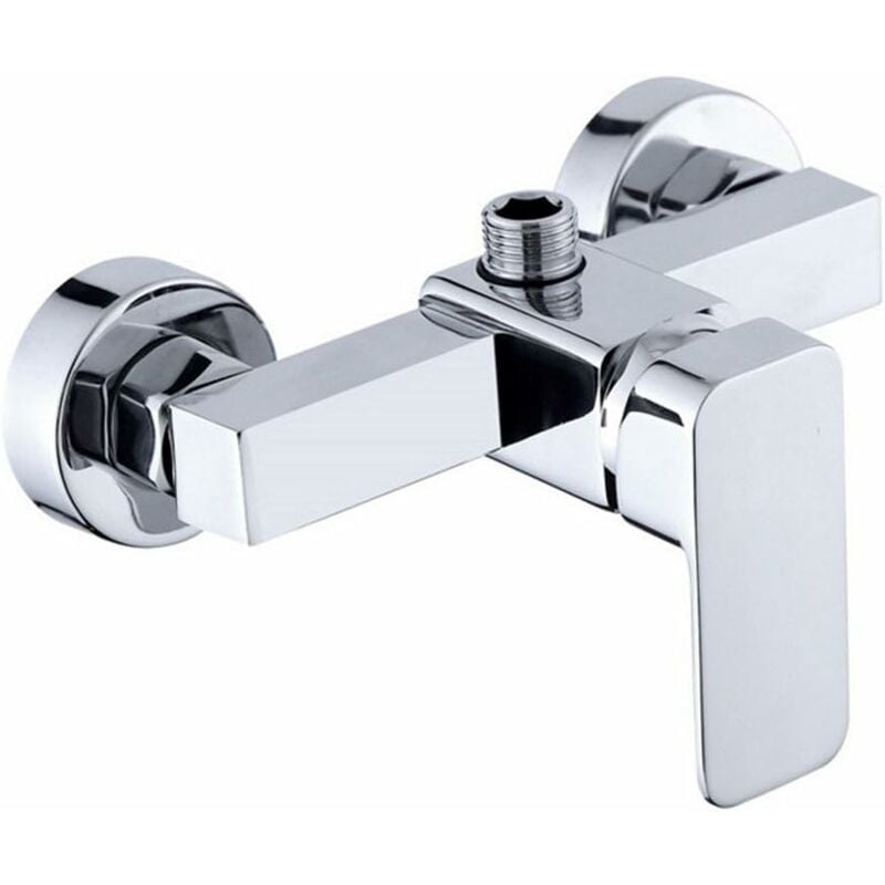 Modern chrome wall mounted shower faucet with shower mixer for cold and hot water