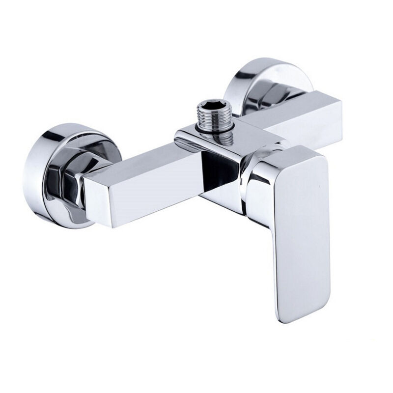 Modern chrome wall mounted shower faucet with shower mixer for cold and hot water