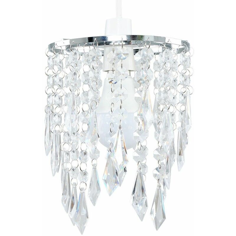 Acrylic Ceiling Pendant Light Shade Crystal Jewel Chandeliers Shades - Clear