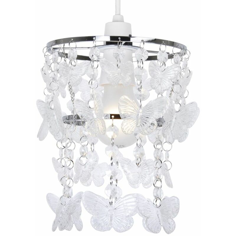 Acrylic Ceiling Pendant Light Shade Crystal Jewel Chandeliers Shades - Butterfly Clear