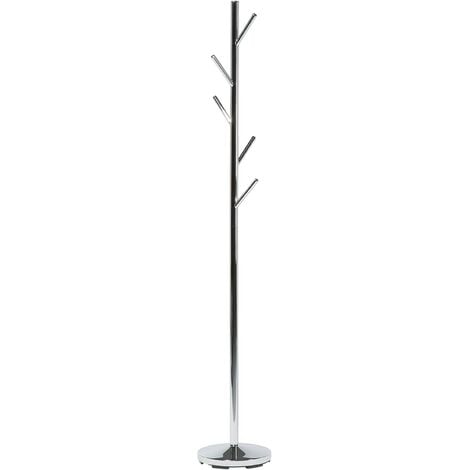 BELIANI Modern Coat Stand Silver Metal Chromed Hanger Hall Glossy Round Base Allen