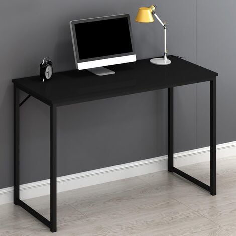 Cherry Tree Furniture Modern Compact Desk Table Computer Workstation PC Table 120 X 76 X 45 CM (Black)