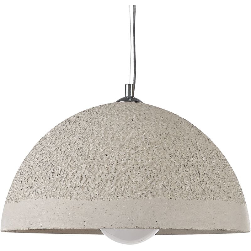 Beliani - Modern Concrete Ceiling Light Pendant Lamp Round Shade Light Grey Tanana