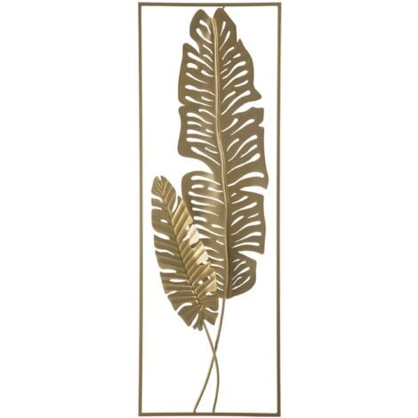 Modern Contemporary Decorative Accent Piece Feather Wall Art Gold Palladium
