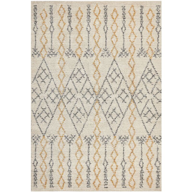 Beliani Rug Kadapa Beige 140 X 200 Cm Cotton