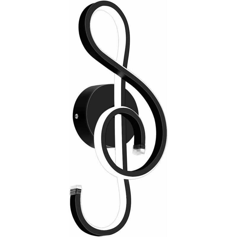 Stoex - Modern Creative Black Musical Note LED Wall Light Indoor Wall Lamp Minimalist Aluminum Wall Lamp Art Decoration Wall Sconce for Bedroom,