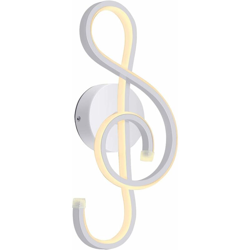 Stoex - Modern Creative White Musical Note LED Wall Light Indoor Wall Lamp Minimalist Aluminum Wall Lamp Art Decoration Wall Sconce for Bedroom,