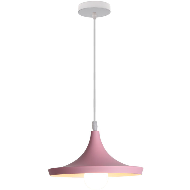 Wottes - Modern Creative Wrought Iron Pendant Lamp E27 Decorative Chandelier Bedroom Living Room (Pink) - rosa