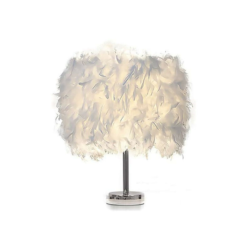 Wottes - Modern Creativity Feather Table Lamp, E27 Bedroom Living Room Decorative Light White - White