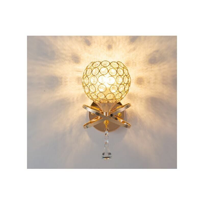 Modern Crystal Wall Sconce Indoor LED Large Crystal Ball Wall Sconce Vintage Bedside Wall Sconce for Dining Room Living Room Bedroom LED--Without