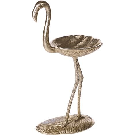 Modern Decorative Figurine Home Accessories Aluminum Flamingo Shape Gold Sanen