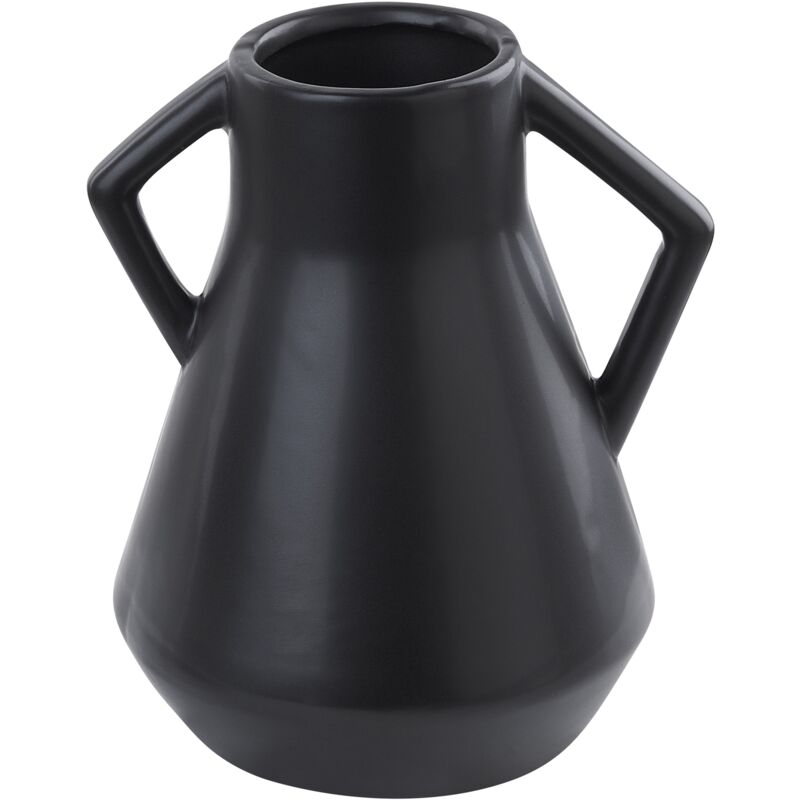 Modern Flower Vase Decorative Accessory Minimalist Dolomite Ceramic Black Fermi