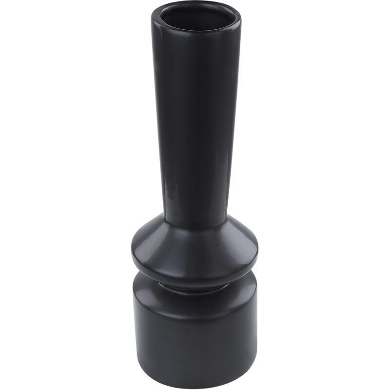 Modern Flower Vase Accessory Minimalist Dolomite Ceramic Black Peania