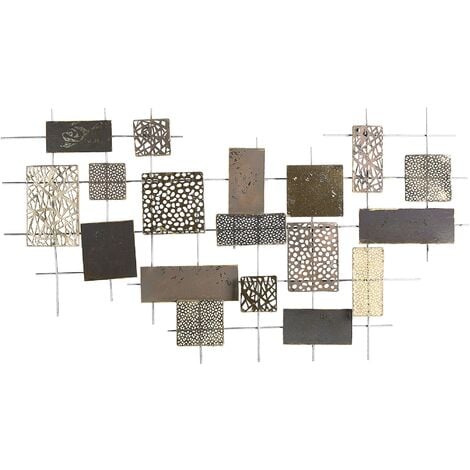 Modern Decorative Wall Art Deco Accent Piece Geometric Pattern Gold Astatine