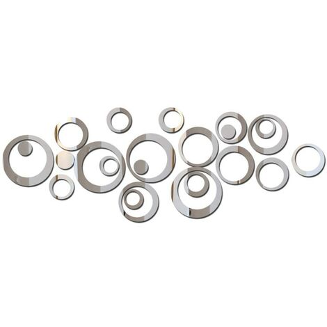 Modern design spiegelset, acryl decoratieve spiegelkristal, diamant, 23 stuks/set, 3D, doe-het-zelf, zilver