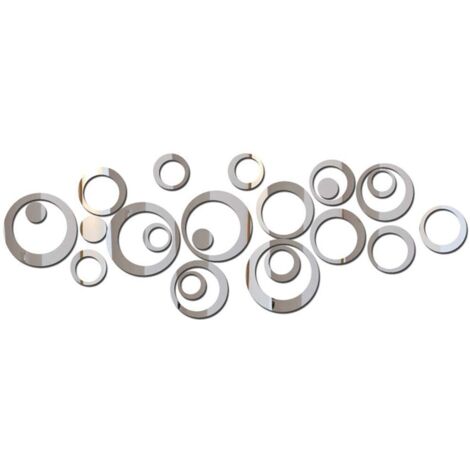 Modern design spiegelset, acryl decoratieve spiegelkristal, diamant, 23 stuks/set, 3D, doe-het-zelf, zilver