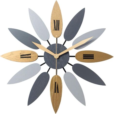 Modern Design Wall Clock, Giant 52cm Wall Clock, Leaf-Shaped Wall Clock, Elegant Wall Clock, Colorful Vintage Kitchen Wall Clock with Roman Numerals