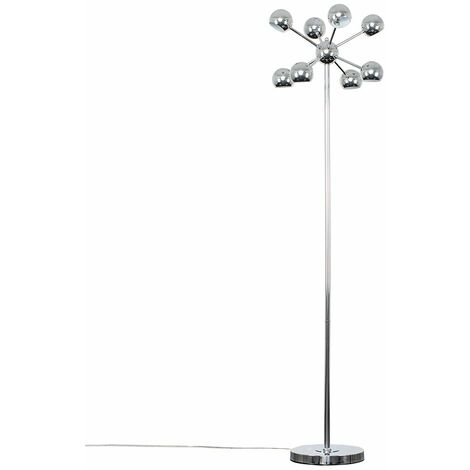 Modern 8 Way Multi Arm Cosmic Silver Chrome Floor Lamp 23717