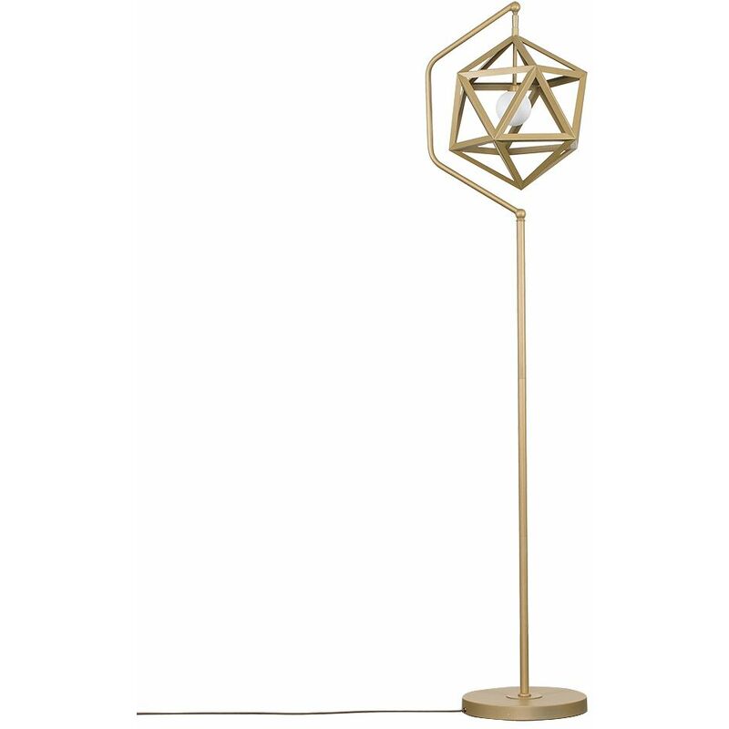 Minisun - Cubik Modern Geometric Floor Lamp - Gold - No Bulb