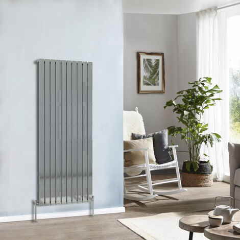Modern Designer Radiator Chrome Column Flat Panel Central Heating Vertical Single 1600x680mm
