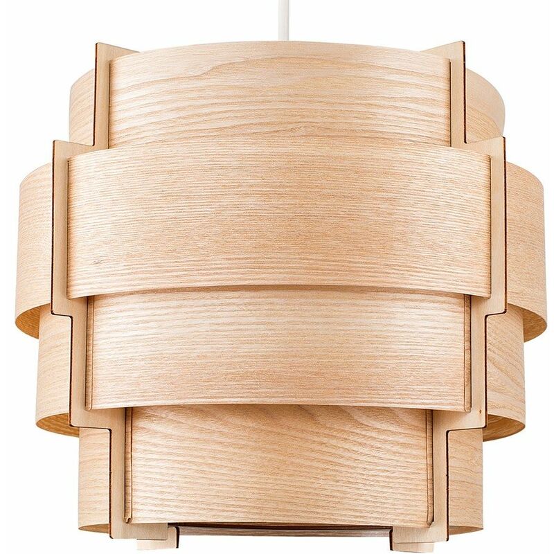 Minisun - Wood Lampshade Veneer 4 Tiered Ceiling Pendant Light Shade Lighting