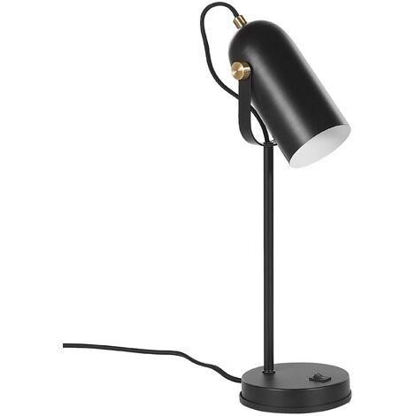 Modern Desk Lamp Black Metal Spotlight Shade Adjustable Industrial Tyria - Black
