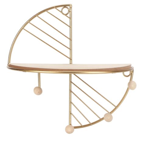 Modern Display Rack Gold Wall Hanging Storage Shelf Organizer for Living Room Porch