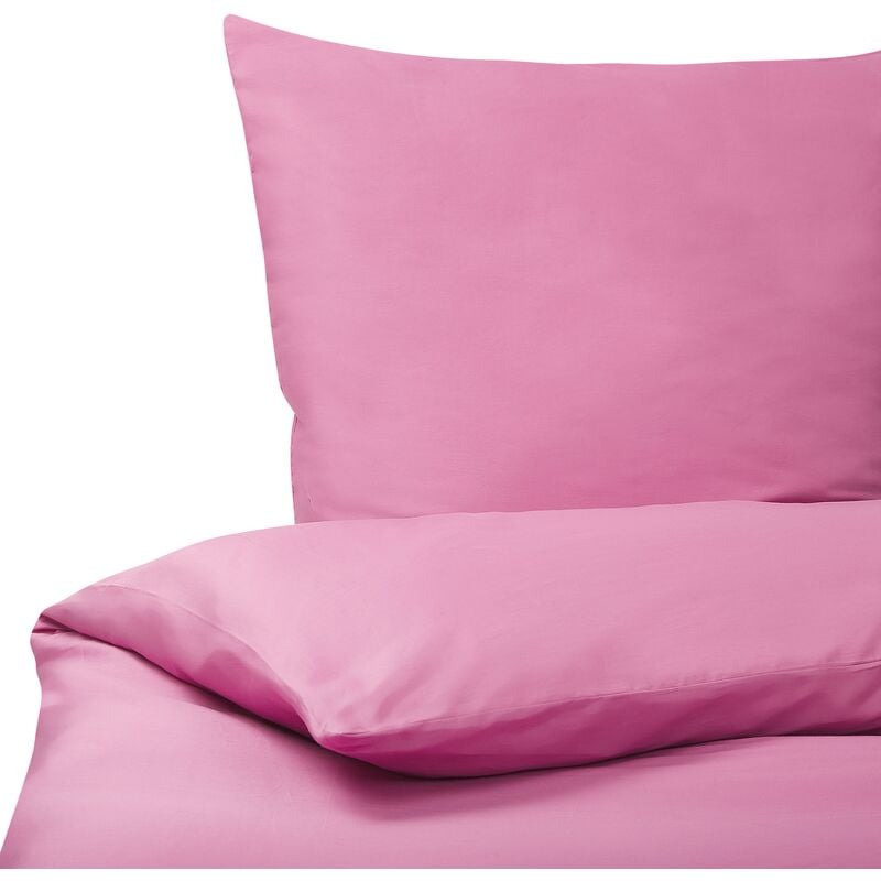Modern Duvet Cover Set Cotton 220 x 240 cm Solid Pattern Pink Harmonridge - Pink