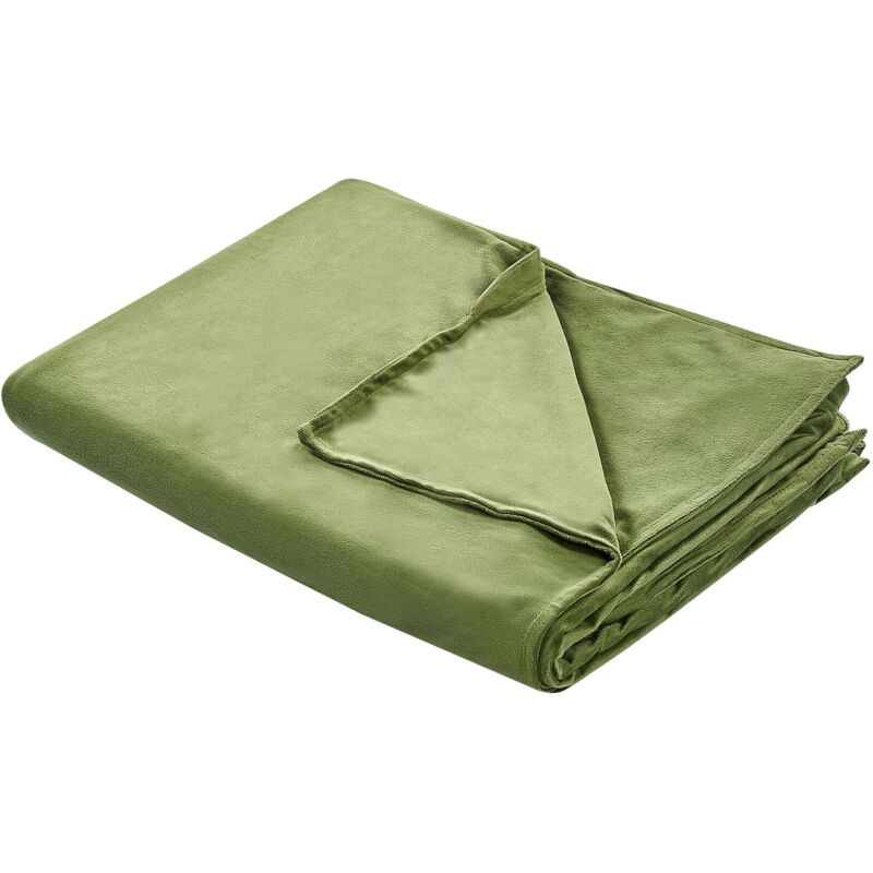 Beliani - Modern Duvet Weighted Blanket Cover Polyester Fabric 120 X 180 Cm Solid Pattern Dark Green Rhea