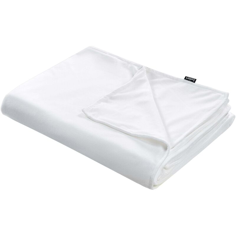 Beliani - Modern Duvet Weighted Blanket Cover Polyester Fabric 120 X 180 Cm Solid Pattern White Rhea