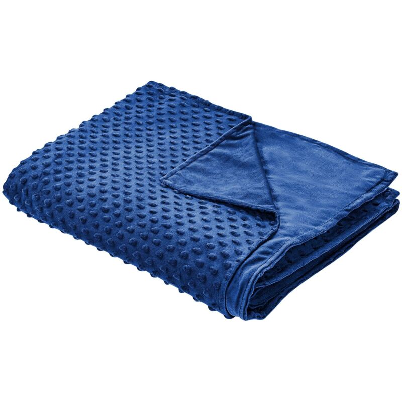 Beliani - Modern Duvet Weighted Blanket Cover Polyester Fabric 135 X 200 Cm Dotted Pattern Navy Blue Callisto