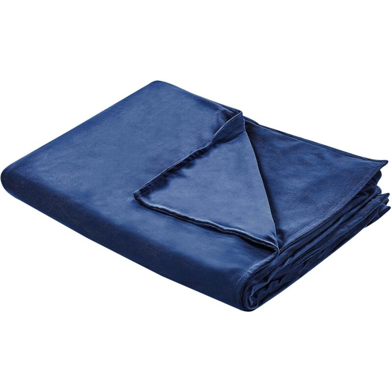 Beliani Weighted Blanket Cover 1000 Rhea 135 X 200 Cm Navy Blue