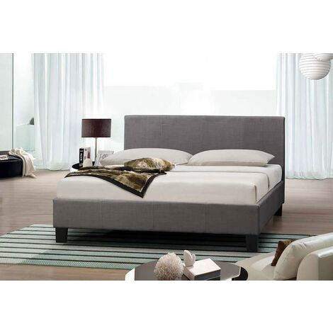 Modern Economy Fabric Bed Minimal Designer Frame - Grey - No Mattress 4ft