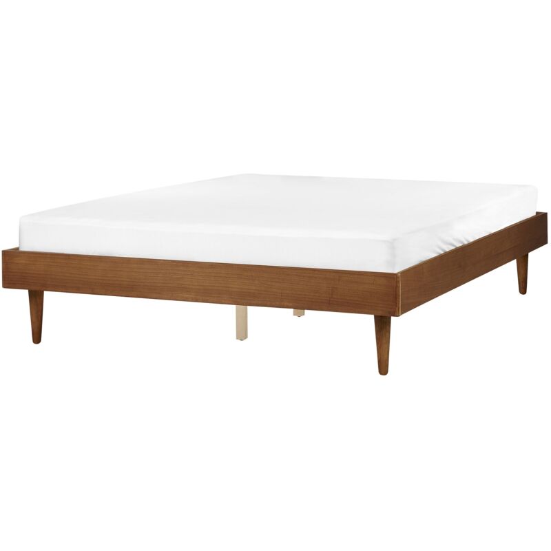Beliani Bed Toucy 160 X 200 Cm (eu King Size) Brown Ash Wood