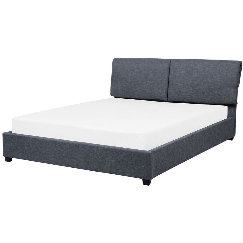 Modern EU Super King Size Fabric Waterbed Frame 6ft Grey Polyester Belfort