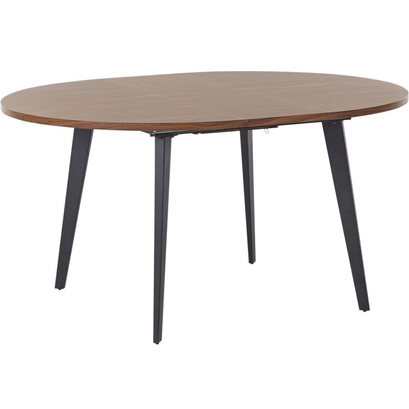 Beliani Extending Dining Table Bovina Dark Brown 120/150 Cm 120 Cm