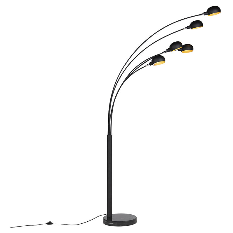 Design Floor Lamp Black 5-Light - Sixties Marmo