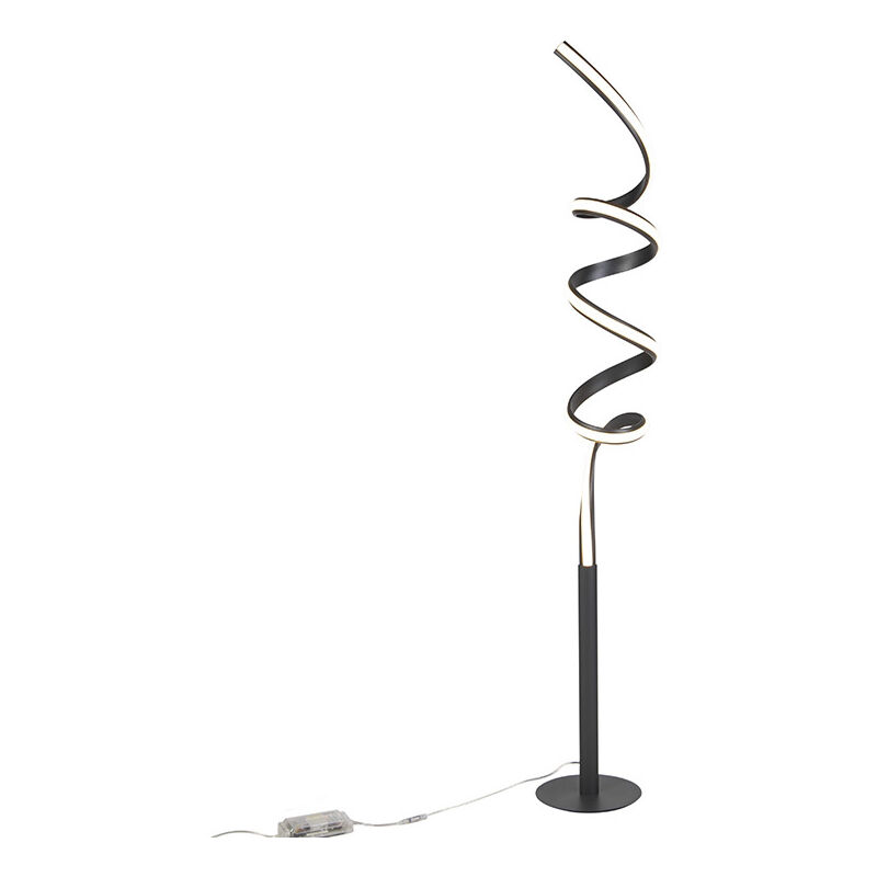 Design Floor Lamp Black Incl. LED and Dimmer - Twisted