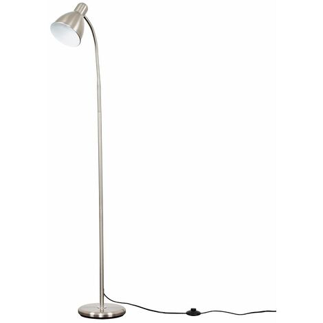 main image of "Modern Floor Lamp Flexible Adjustable Neck Reading Lounge Lamp - Brushed Chrome"