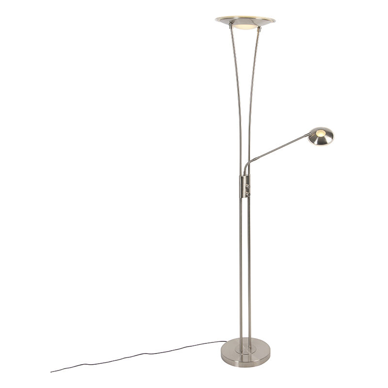 Image of Qazqa - Modern Floor Lamp Steel&hellip;