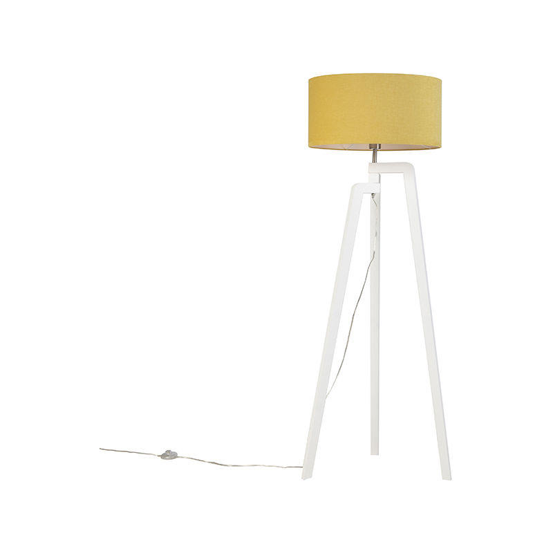 Modern Floor Lamp White with Corn Lampshade 50 cm - Puros