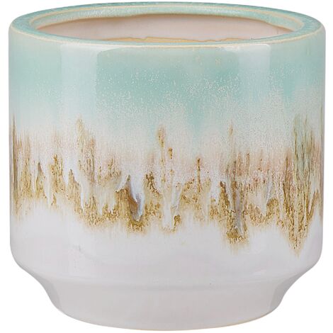 Modern Flower Vase Ceramic Pot Round Indoor Decor Multicolour Cyme - Multicolour