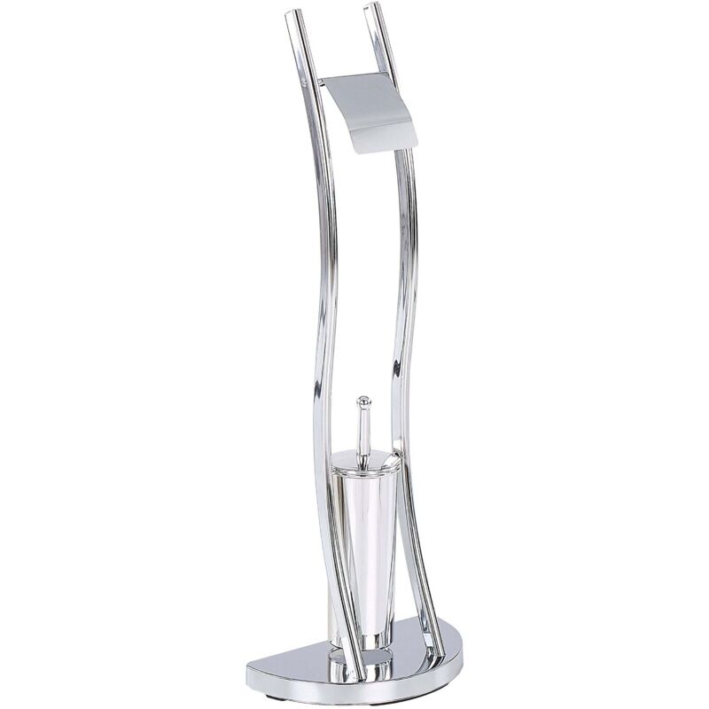 Beliani - Modern Freestanding Toilet Paper Holder And Brush Stand Steel Silver Soacha