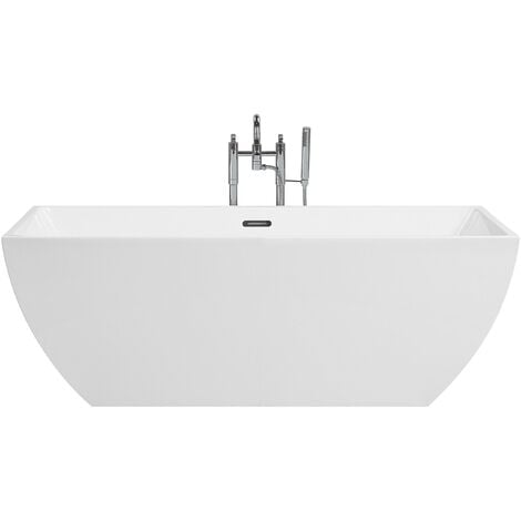 Modern Freestanding White Bathtub Rectangular Sanitary Acrylic Cabruna - White