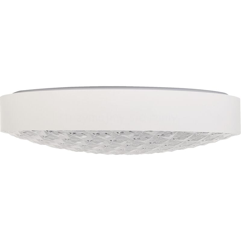 Modern Glam Ceiling Lamp Integrated led Lights Round Shape Metal White Arli - White