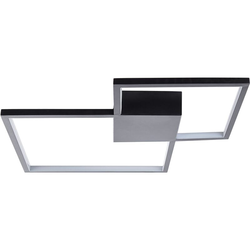 Modern Glam Ceiling Lamp Integrated led Lights Square Metal Black Oksu - Black