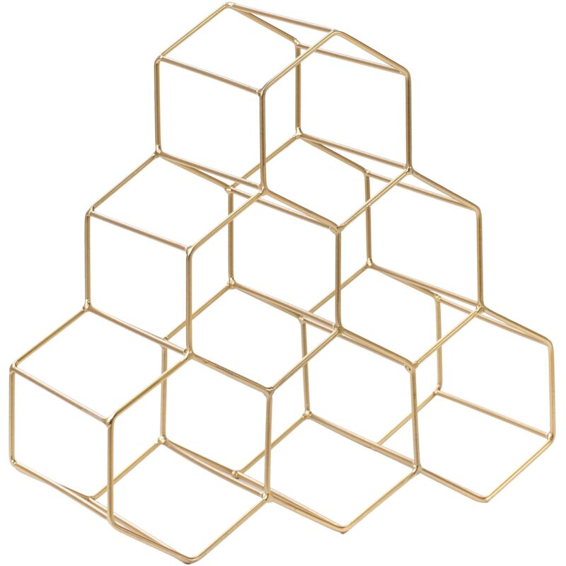 Beliani - Modern Glam Honeycomb Hexagon Shape Wine Rack Iron for Bottles Gold Listowel