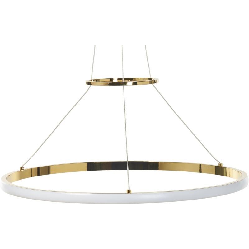 Beliani - Glam Pendant Lamp Integrated led Rings Round Hanging Light Metal Gold Tano - Gold