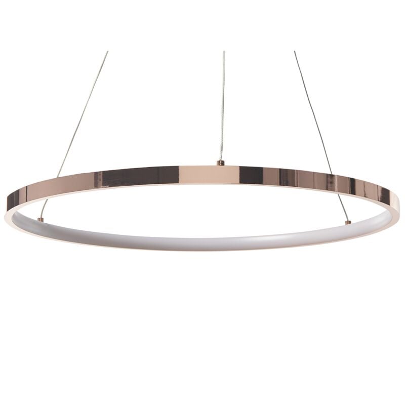 Beliani - Modern Glam Pendant Lamp Integrated led Round Ring ø 50 cm Rose Gold Jordan - Rose Gold