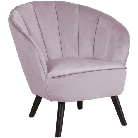 Modern Glam Velvet Armchair Shell Back Tufted Pink Dala